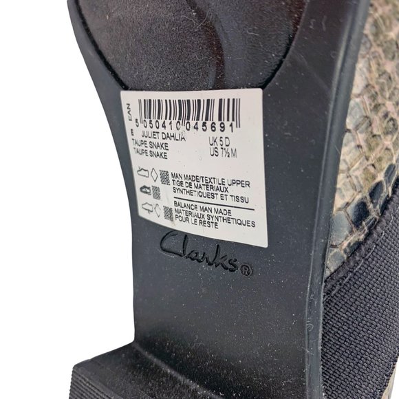 CLARKS Collection Juliet Dahlia Taupe Snake Print Loafers  NWOB - Picture 3 of 8